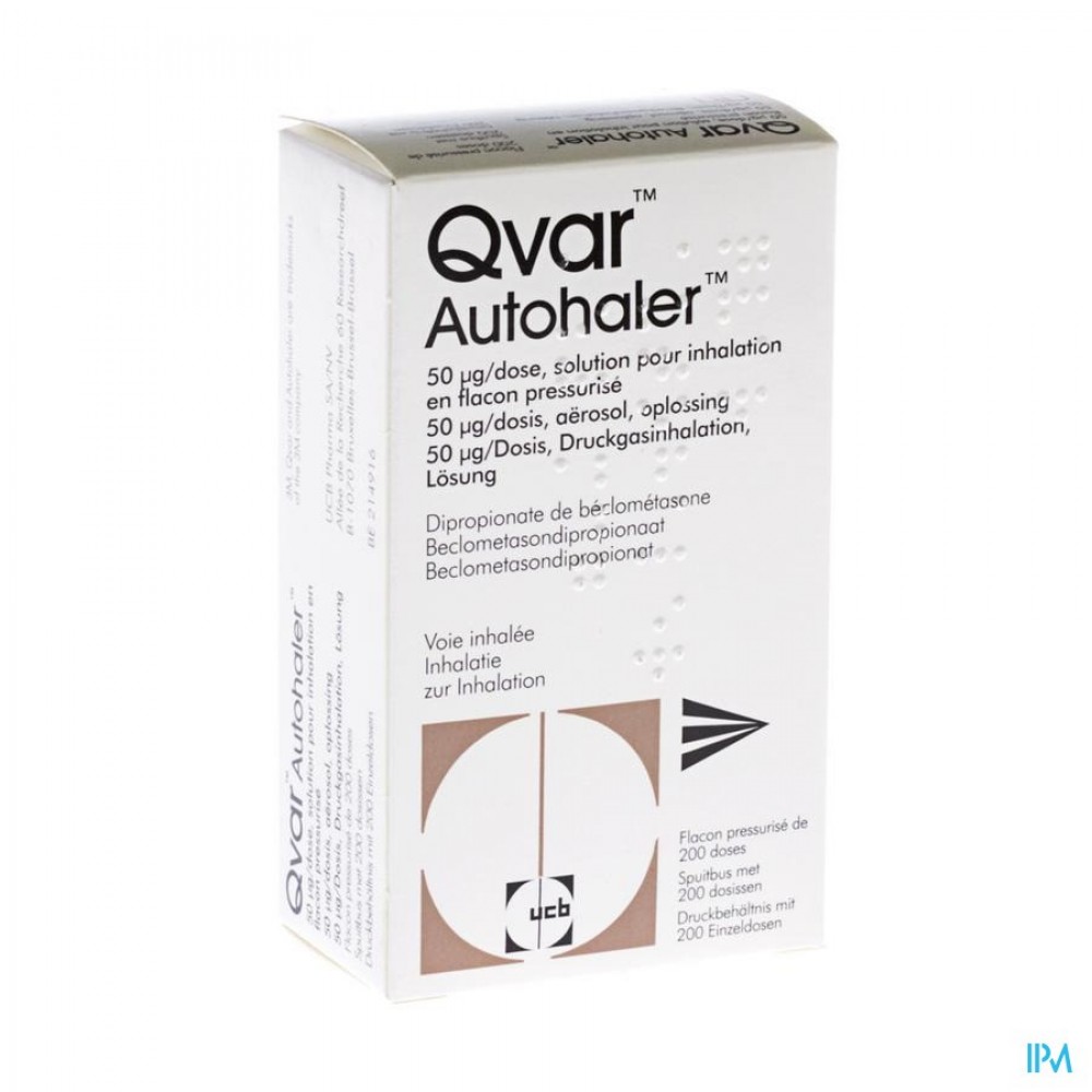 QVAR 50 UCB AUTOHALER DOSE 200 X 50MCG Apotheek Thiels