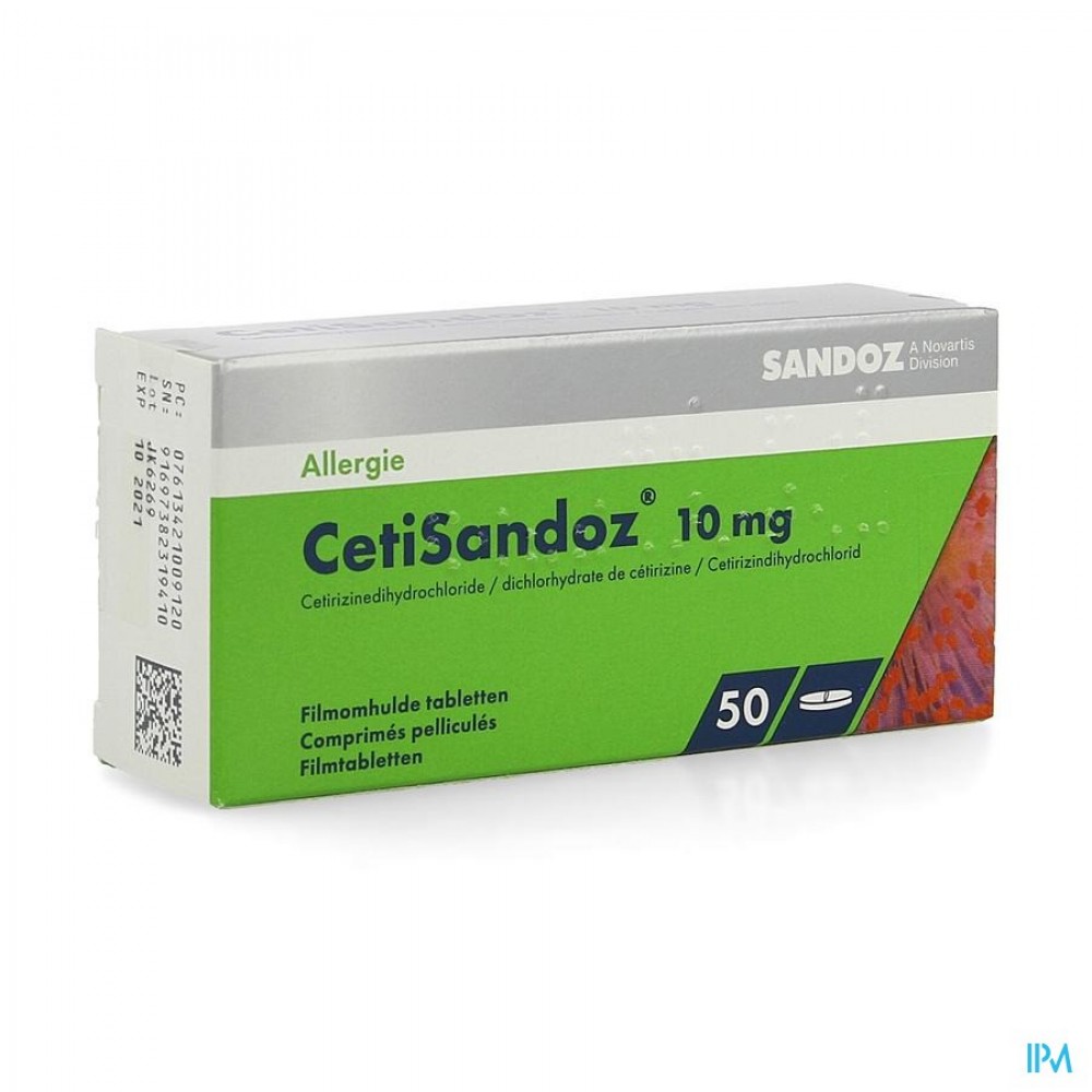 CETISANDOZ SANDOZ COMP 50 X 10 MG Apotheek Thiels