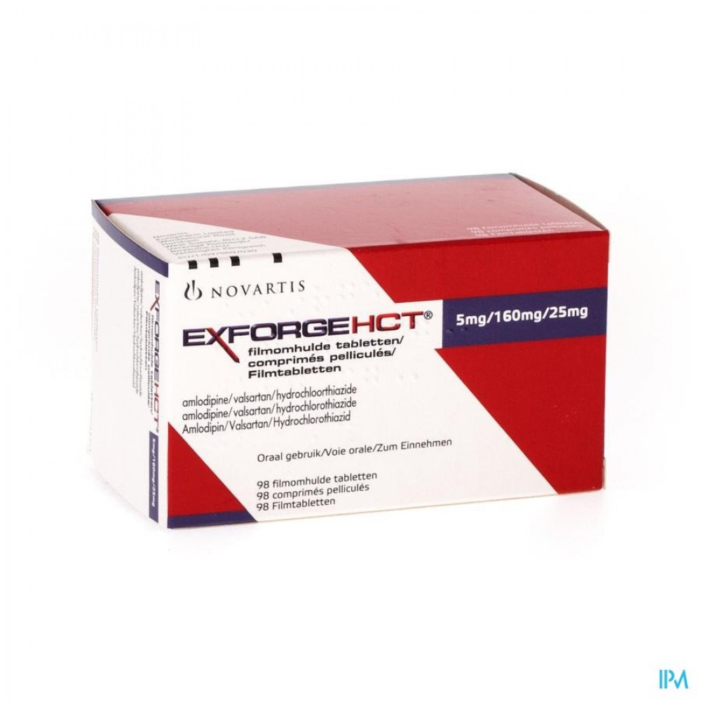 EXFORGE HCT 5MG/160MG/25MG COMP OMHULDE 98 | Apotheek Thiels