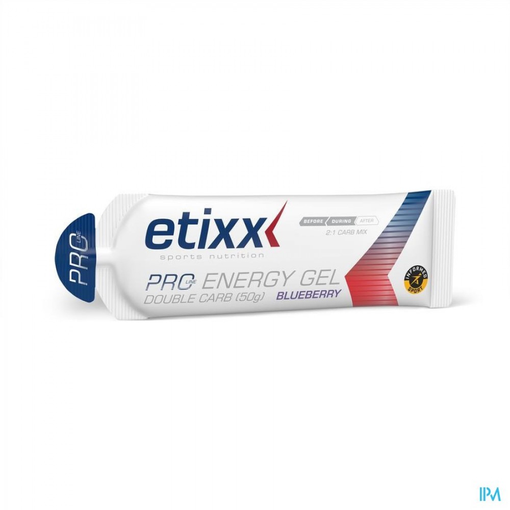 ETIXX DOUBLE CARB ENERGY GEL PROL.BLUEBERRY12X60ML Apotheek Thiels