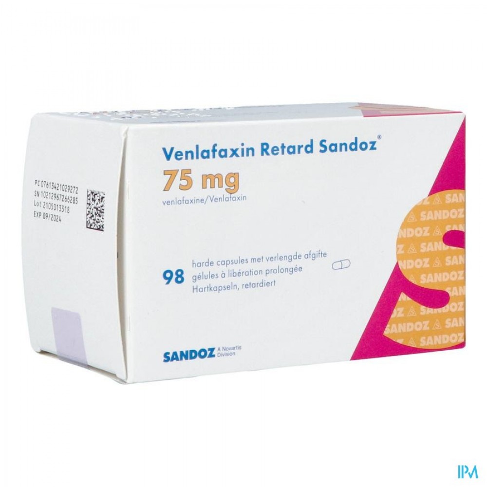 VENLAFAXIN RETARD SANDOZ 75,0MG VERL.AFG. CAPS 98 Apotheek Thiels