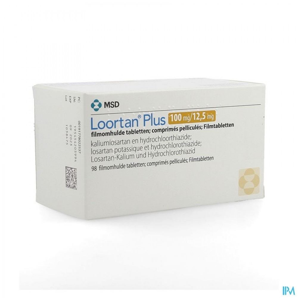 LOORTAN PLUS 100 MG/12,5 MG FILMOMH TABL 98 | Apotheek Thiels