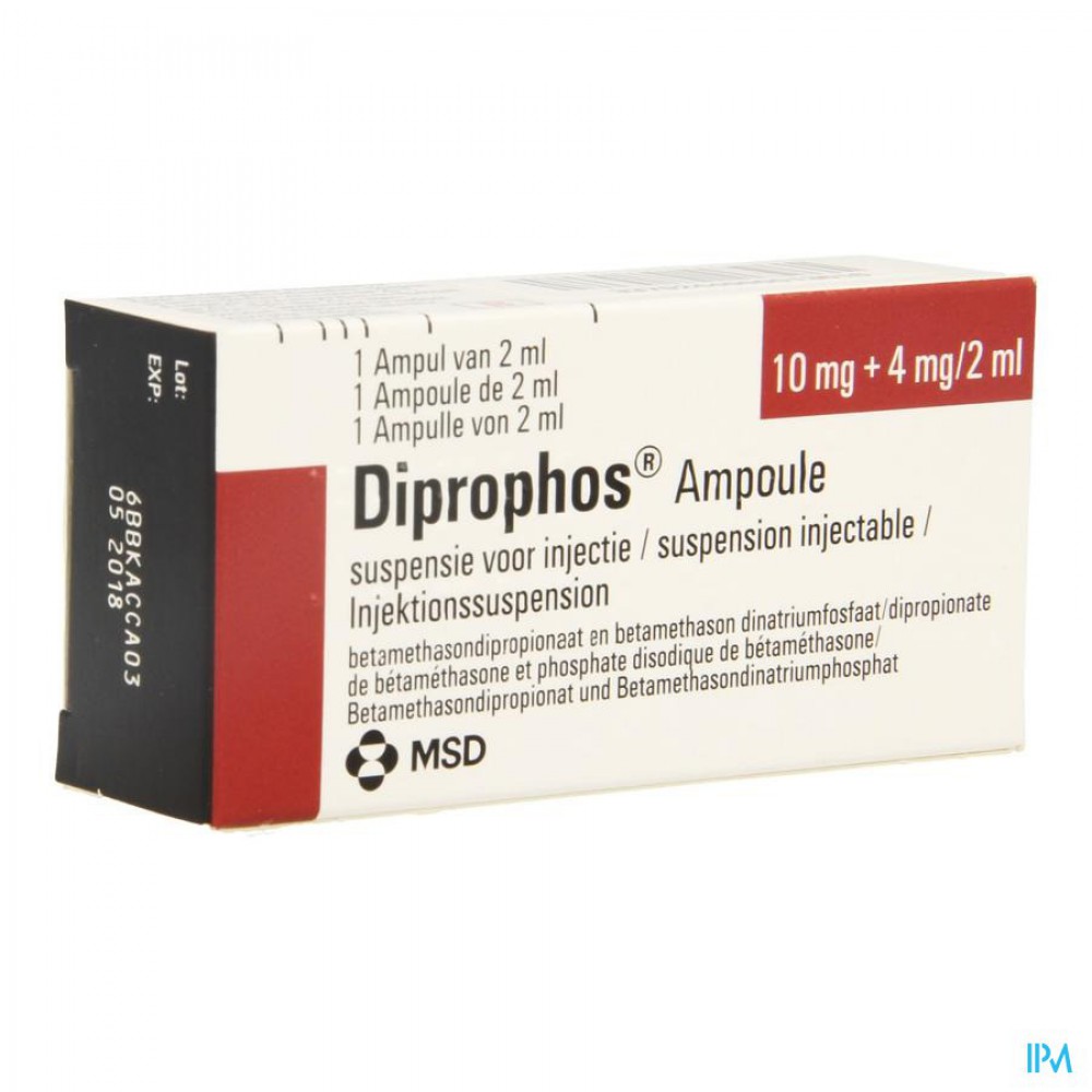 DIPROPHOS 10MG/ML 4MG/2ML SUSP INJ AMP 1 X 2ML | Apotheek Thiels