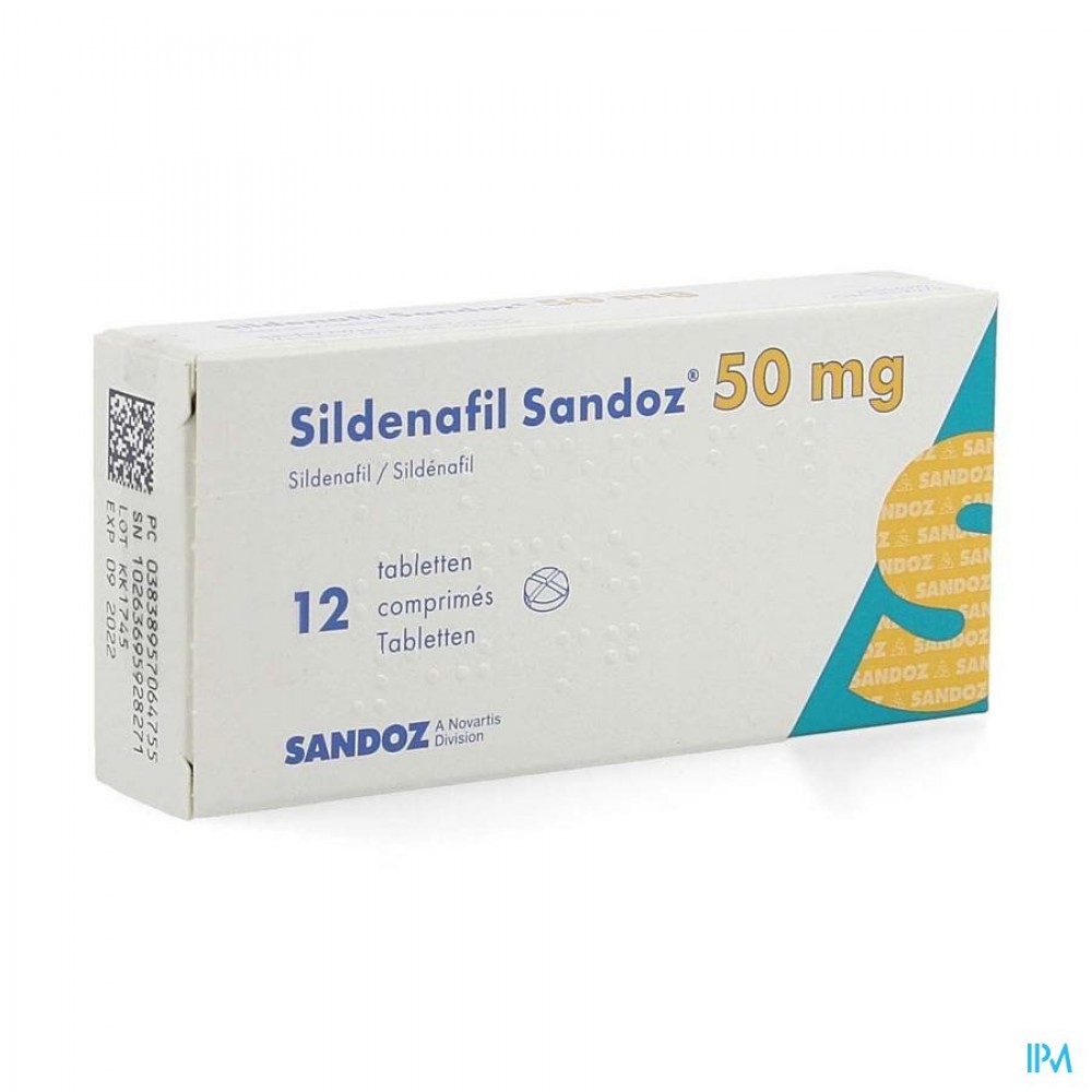 Sildenafil Sandoz 50mg Filmomh Tabl 12x 50mg Apotheek Thiels 0914