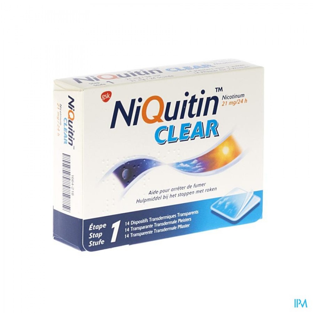 NIQUITIN CLEAR PATCHES 14 X 21 MG | Apotheek Thiels