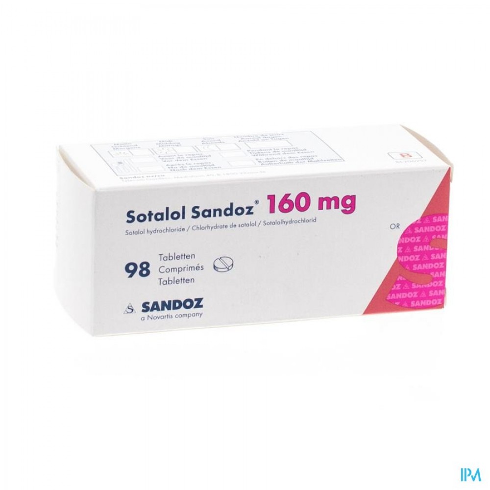 SOTALOL SANDOZ COMP 98 X 160 MG | Apotheek Thiels