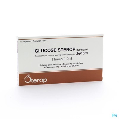 GLUCOSE 20 % STEROP 2 G/10 ML 10