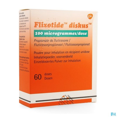 FLIXOTIDE 100 DISKUS PULV INH 60DOS