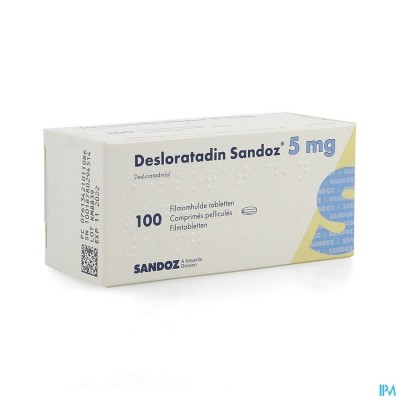 DESLORATADINE SANDOZ 5 MG FILMOMH TABL 100 X 5 MG