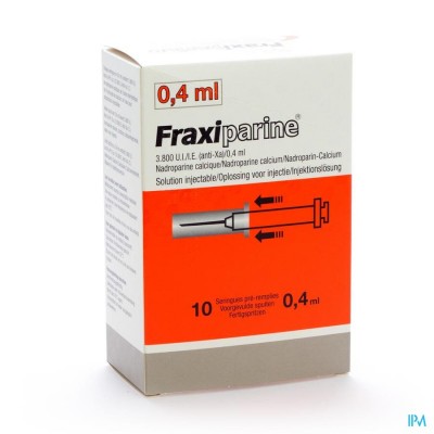 FRAXIPARINE SER 10 X 0,4 ML 3800 UI AXA