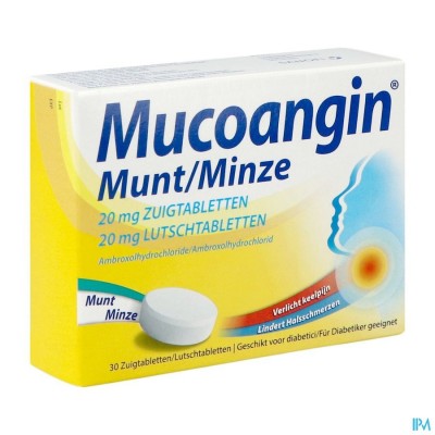 MUCOANGIN MUNT ZUIGTABLETTEN 30X20MG