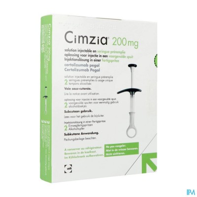 CIMZIA 200MG OPL INJ VOORGEV.SPUIT 2 + 2 TAMPONS