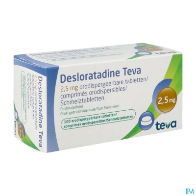 DESLORATADINE TEVA 2,5 MG ORODISP COMP 100 X 2,5MG