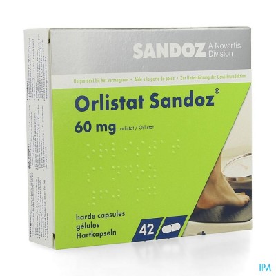 ORLISTAT SANDOZ HARDE CAPS 42 X 60 MG