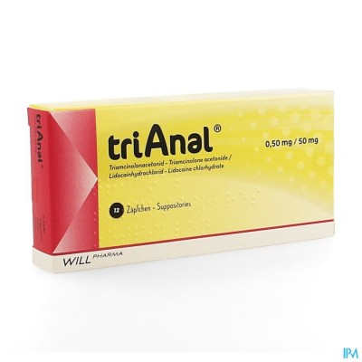 TRIANAL 0,50MG/50MG SUPPO 12