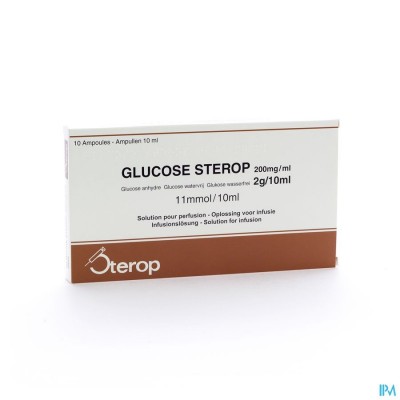 GLUCOSE 20 % STEROP 2 G/10 ML 10