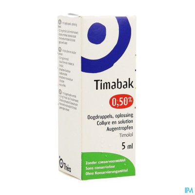 TIMABAK 0,50% COLLYRE 5ML 5,0MG/ML