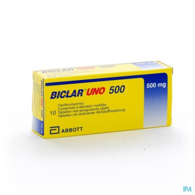 BICLAR UNO COMP 10 X 500 MG