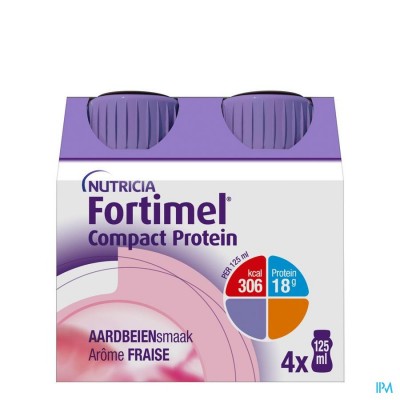 FORTIMEL COMPACT PROTEIN AARDBEI 4X125ML