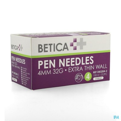 BETICA PEN NEEDLES 4MM 32G 100