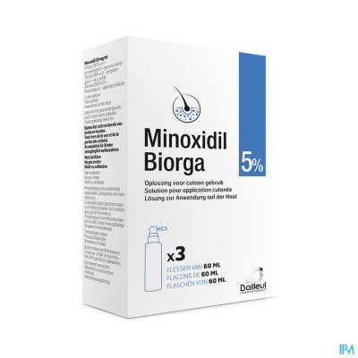 MINOXIDIL BIORGA 5% OPL CUTAAN KOFFER FL 3X60ML