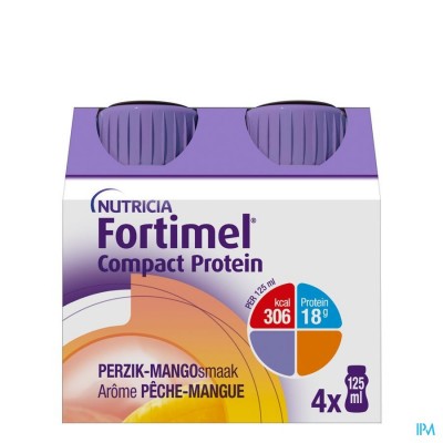 FORTIMEL COMPACT PROTEIN PERZIK-MANGO 4X125ML