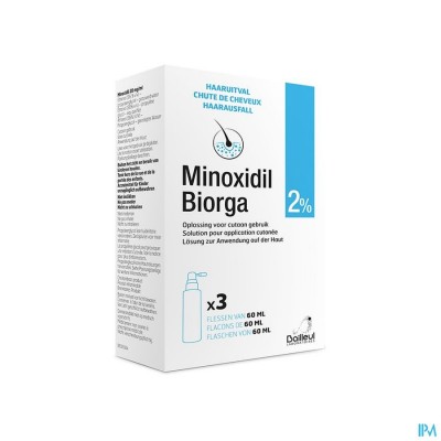 MINOXIDIL BIORGA 2% OPL CUTAAN KOFFER FL 3X60ML