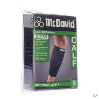 MCDAVID DEL CALF SUPPORT BLACK/SCARLET S 441