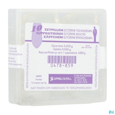 Glycerine Sopreli Supp Ad 10