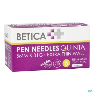 BETICA PEN NEEDLES QUINTA 5MMX31G 100