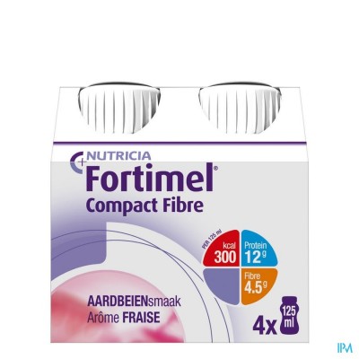FORTIMEL COMPACT FIBRE AARDBEI 4X125ML