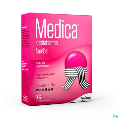 MEDICA KEELTABLETTEN AARDBEI ZUIGTABL 36