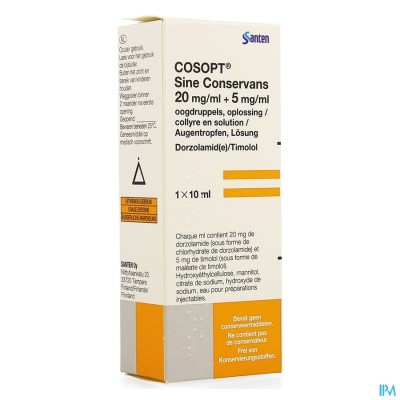 COSOPT SINE CONSERVANS 20MG/ML-5MG/ML GUTT 1X10ML