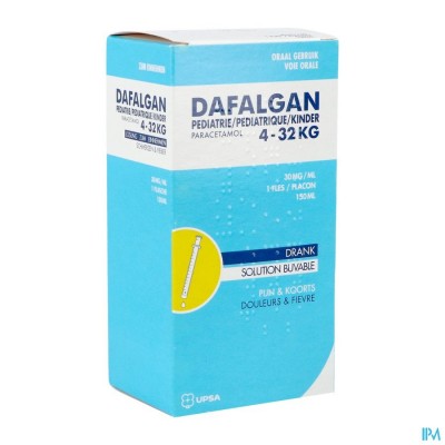 DAFALGAN PEDIATRIE 30MG/ML SIROOP 150ML