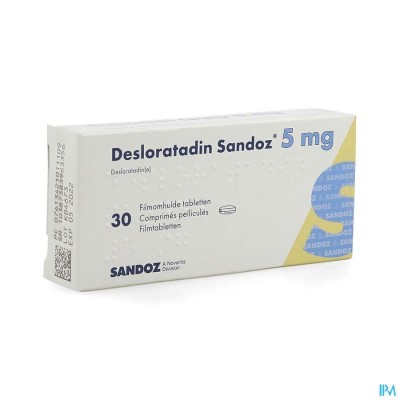 DESLORATADINE SANDOZ 5 MG FILMOMH TABL 30 X 5 MG