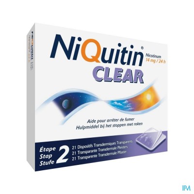 NIQUITIN CLEAR PATCHES 21 X 14 MG
