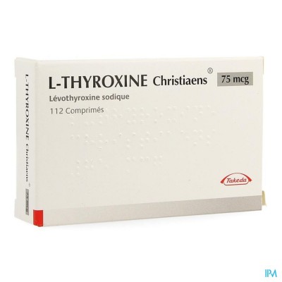 L THYROXINE CHRISTIAENS COMP 112X0,075MG
