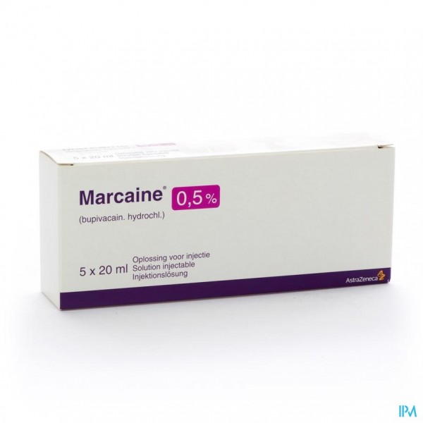 MARCAINE SOL. INJ. 5 X 20 ML 0,50 %
