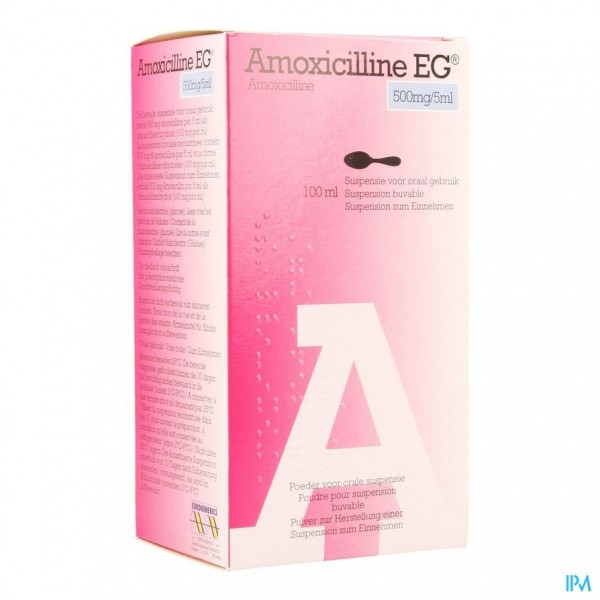 Amoxicilline EG 500Mg/5Ml Pdr Orale Susp 100Ml