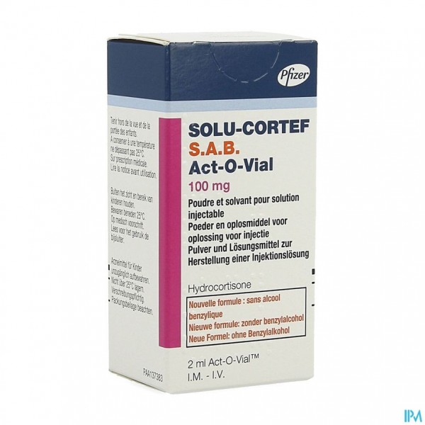SOLU-CORTEF SAB ACTOVIAL 100MG PDR+SOLV OPL INJ 1