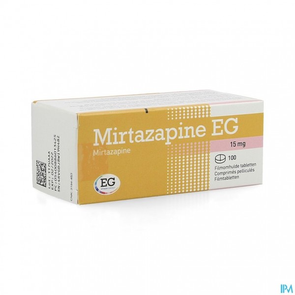 MIRTAZAPINE EG 15MG TABL PELL 100X15 MG
