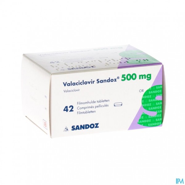 VALACICLOVIR SANDOZ 500 MG FILMOMH TAB 42 X 500 MG
