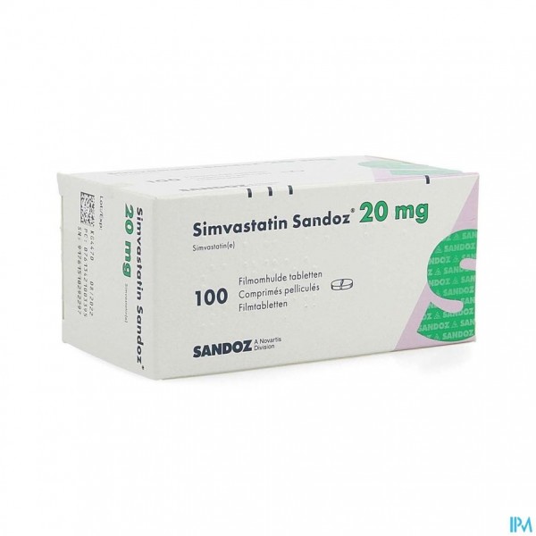 SIMVASTATIN SANDOZ 20MG COMP 100 ALU/PVC