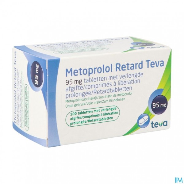 Metoprolol 95mg Retard Teva Comp Verleng Afg 100